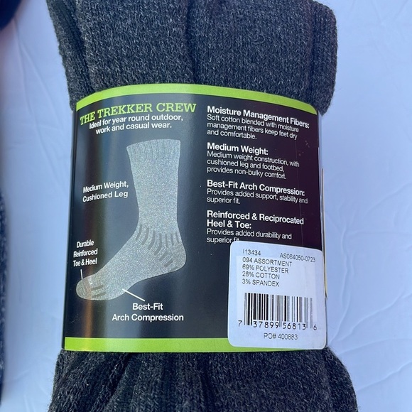 Dickies Socks Men’s The Trekker Performance Outdoor 4 Pair Shoe size 6-12 - Picture 5 of 5